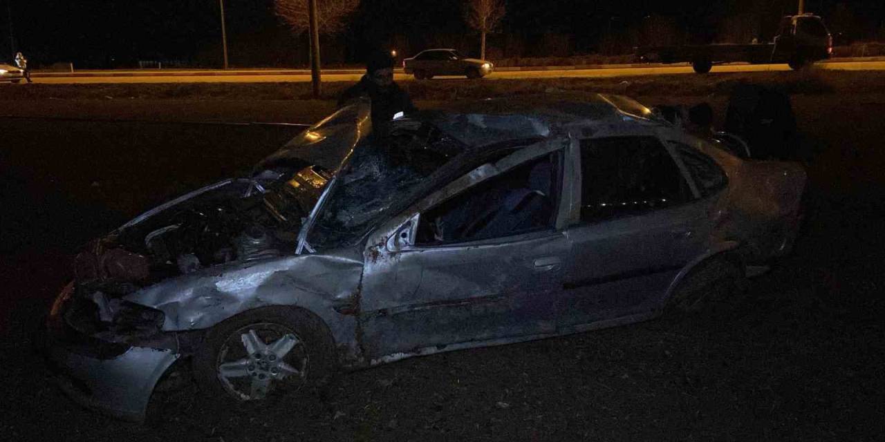 Karaman’da Takla Atan Otomobilin Sürücüsü Yaralandı