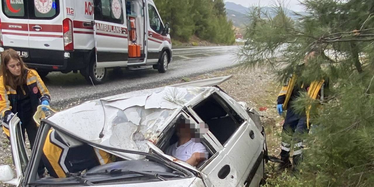 Antalya’da Otomobil Takla Attı; 1 Yaralı
