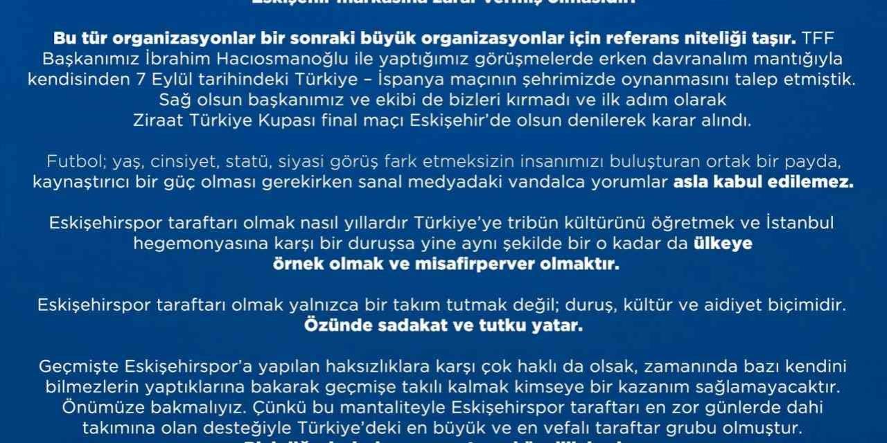 Başkan Albayrak, Ziraat Türkiye Kupası Kararıyla İlgili Açıklama Yaptı