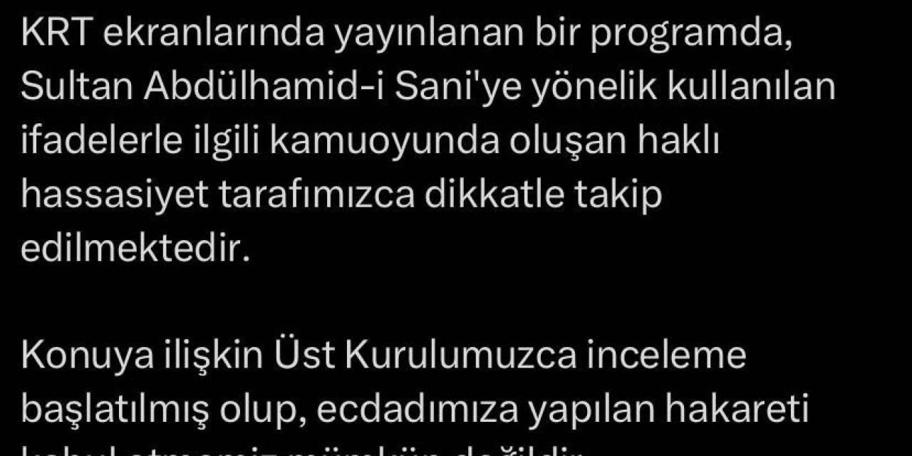 Rtük Başkanı Şahin’den Osmanlı Hanedanı Ve Ecdada Hakarete Tepki