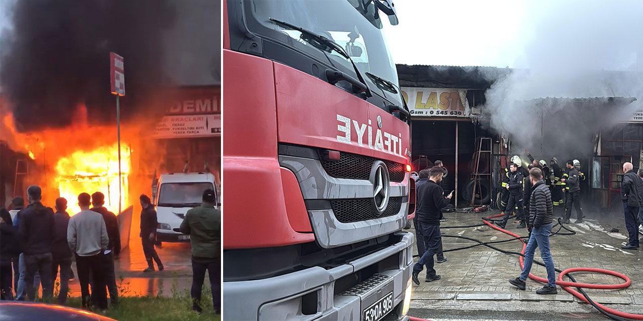 Rize'de iş yerinde çıkan yangın söndürüldü
