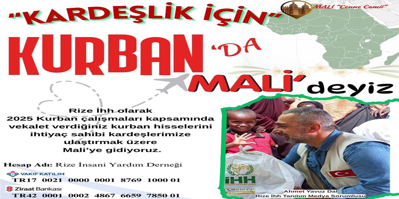 Rize İHH'dan "Kurban Kardeşliğe Çağrı": Vekalet Bedeli 8.500 TL