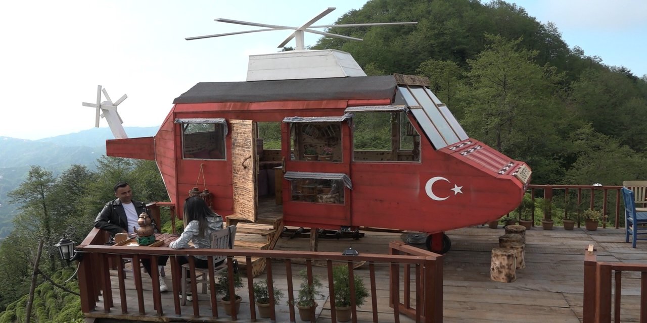 Rizeli'nin dağ başına yaptığı ‘Lazkopter' ilgi odağı oldu