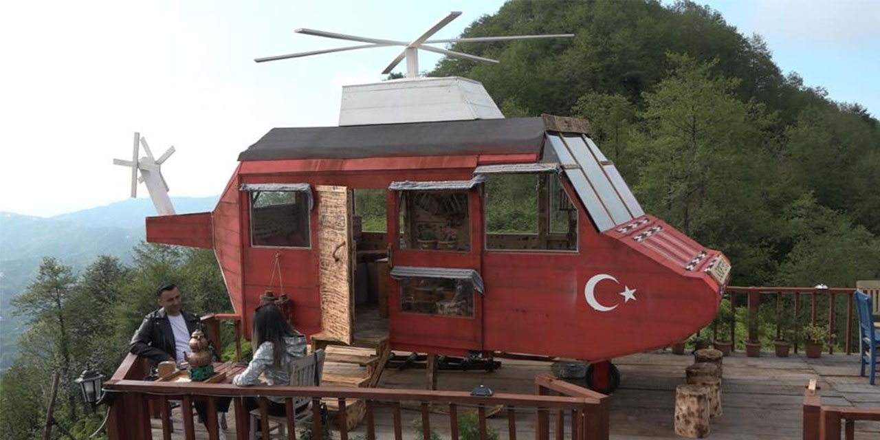 Rizeli'nin dağ başına yaptığı ‘Lazkopter' ilgi odağı oldu