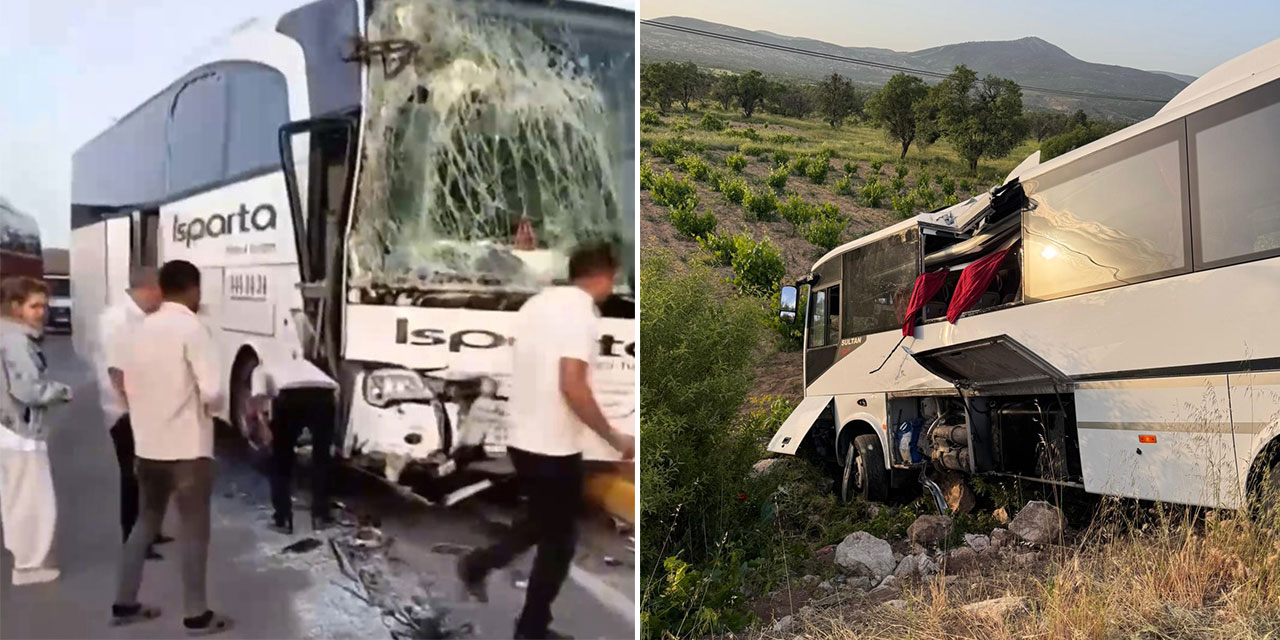 Isparta'da iki yolcu otobüsü çarpıştı: 1'i ağır 27 yaralı