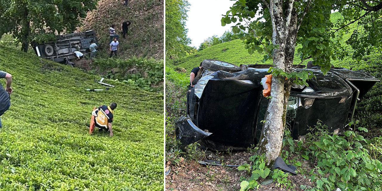Rize’de Kamyonet Uçuruma Yuvarlandı, Kadın Sürücü Yaşam Mücadelesi Veriyor