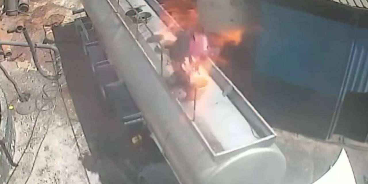 Ağzında Sigara İle Açtığı Tanker Kapağı Bomba Gibi Patladı: O Anlar Saniye Saniye Kamerada