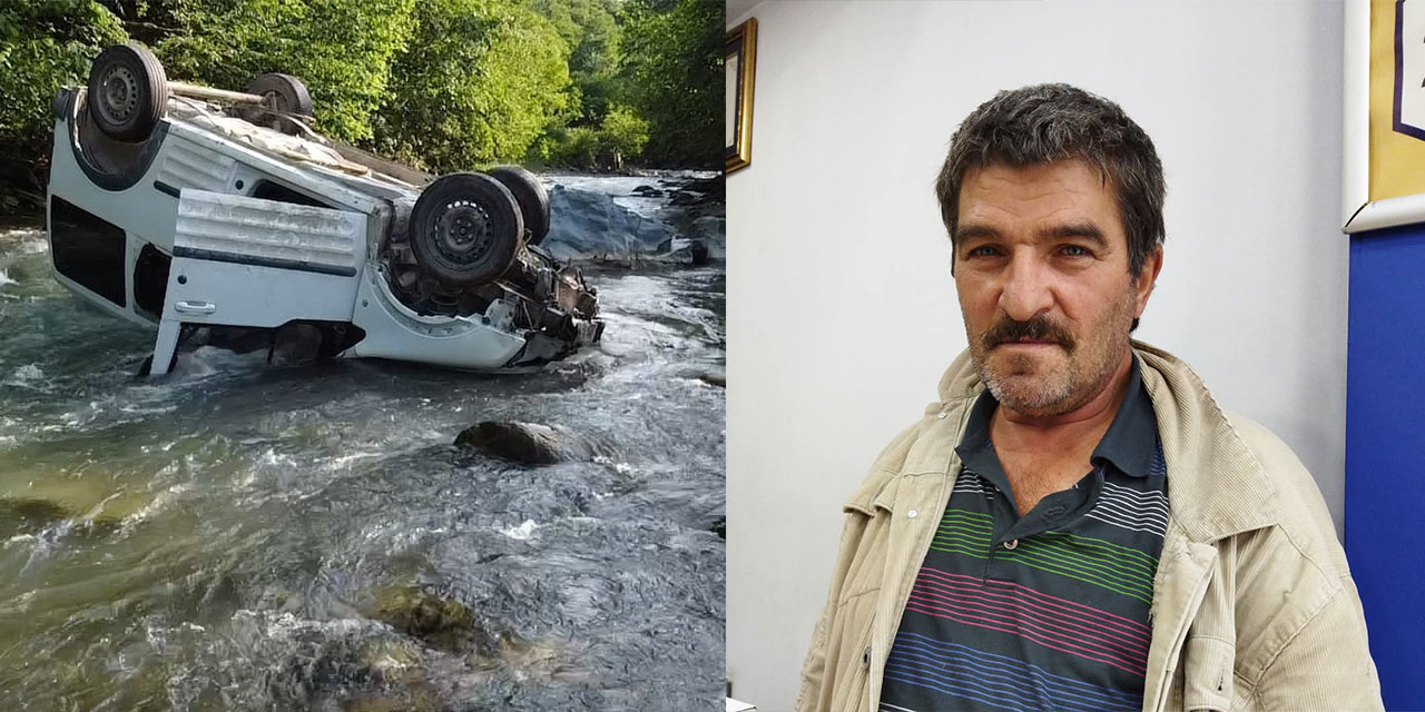 Hafif ticari araç dereye yuvarlandı: 2 ölü, 1 yaralı