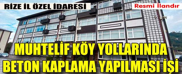 Köy yollarında Beton Kaplama Yapılması İşi