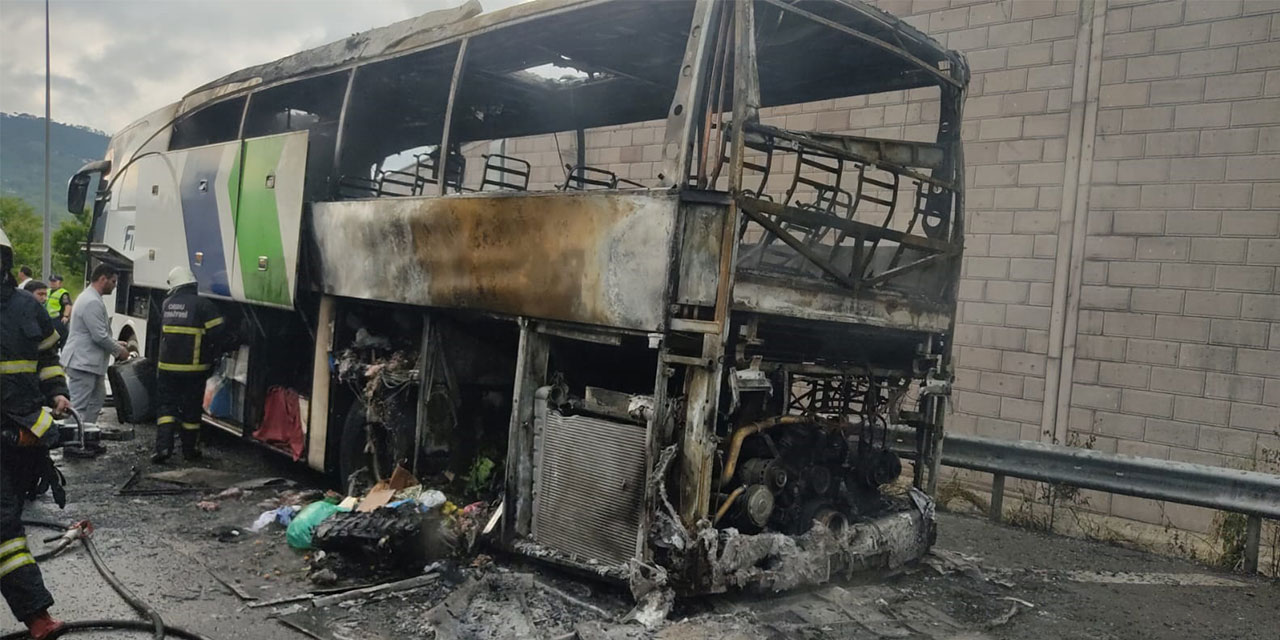 Ordu'da yolcu otobüsünde çıkan yangın söndürüldü