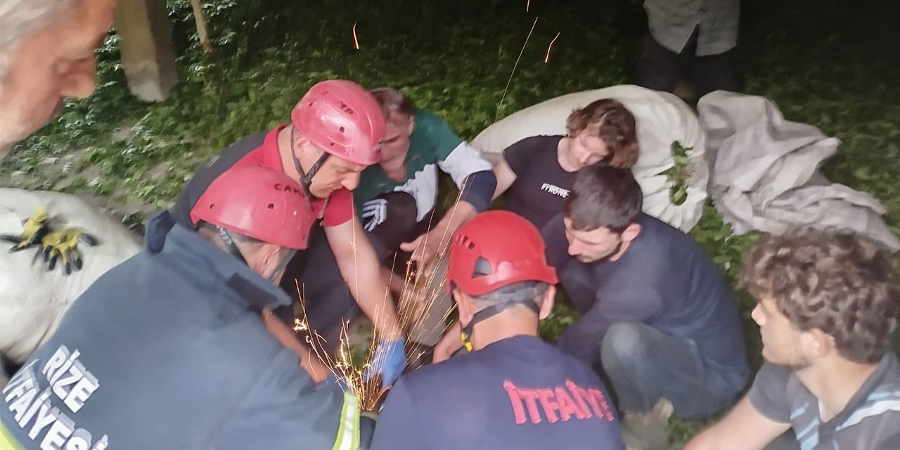 Rize'de Ayağına Dirgen Saplanan Genç Yaralandı