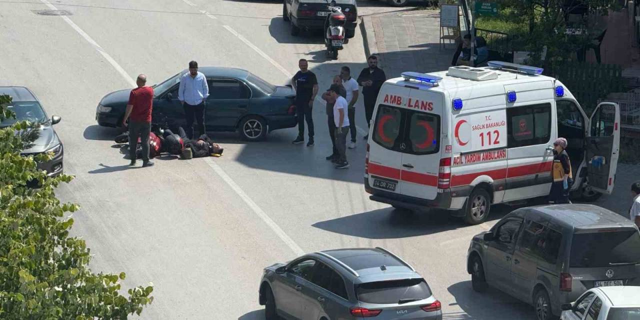 Otomobil İle Çarpışan Motosiklet Sürücüsü Yaralandı