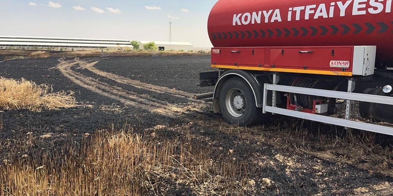 Kulu’da Buğday Tarlası Yandı