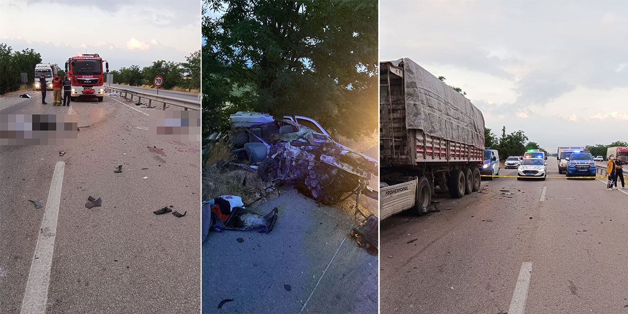 Emniyet şeridindeki TIR'a otomobil çarptı: 4 ölü