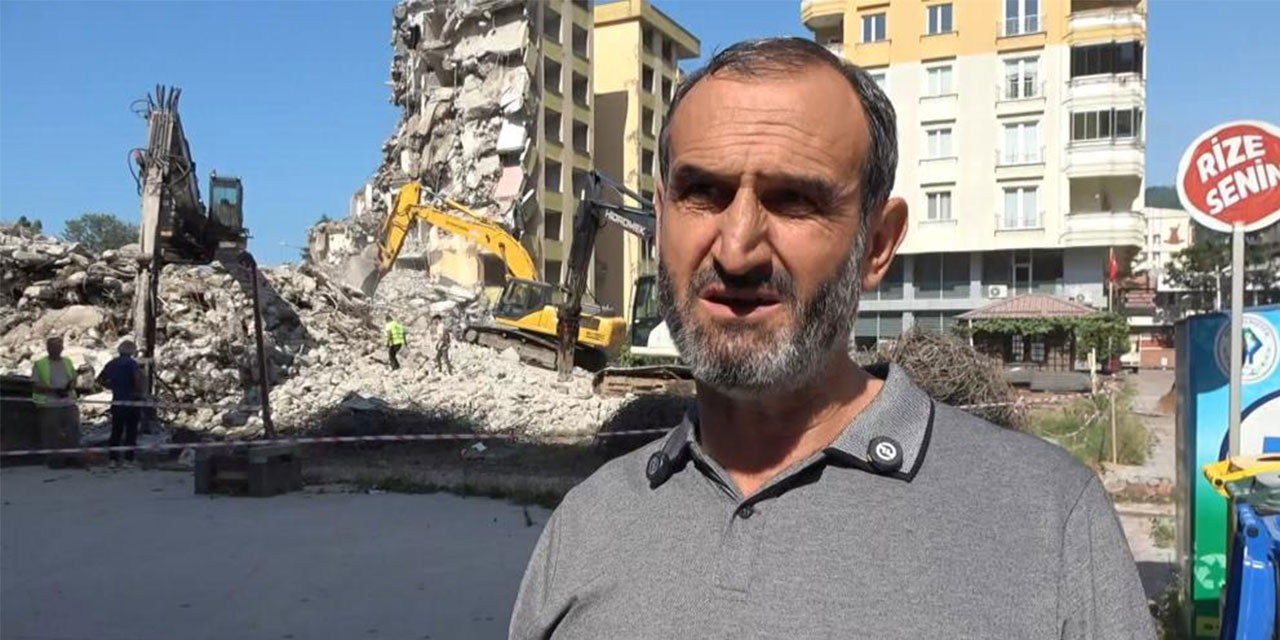 Rize'de boşaltılan binaların yıkımı devam ediyor