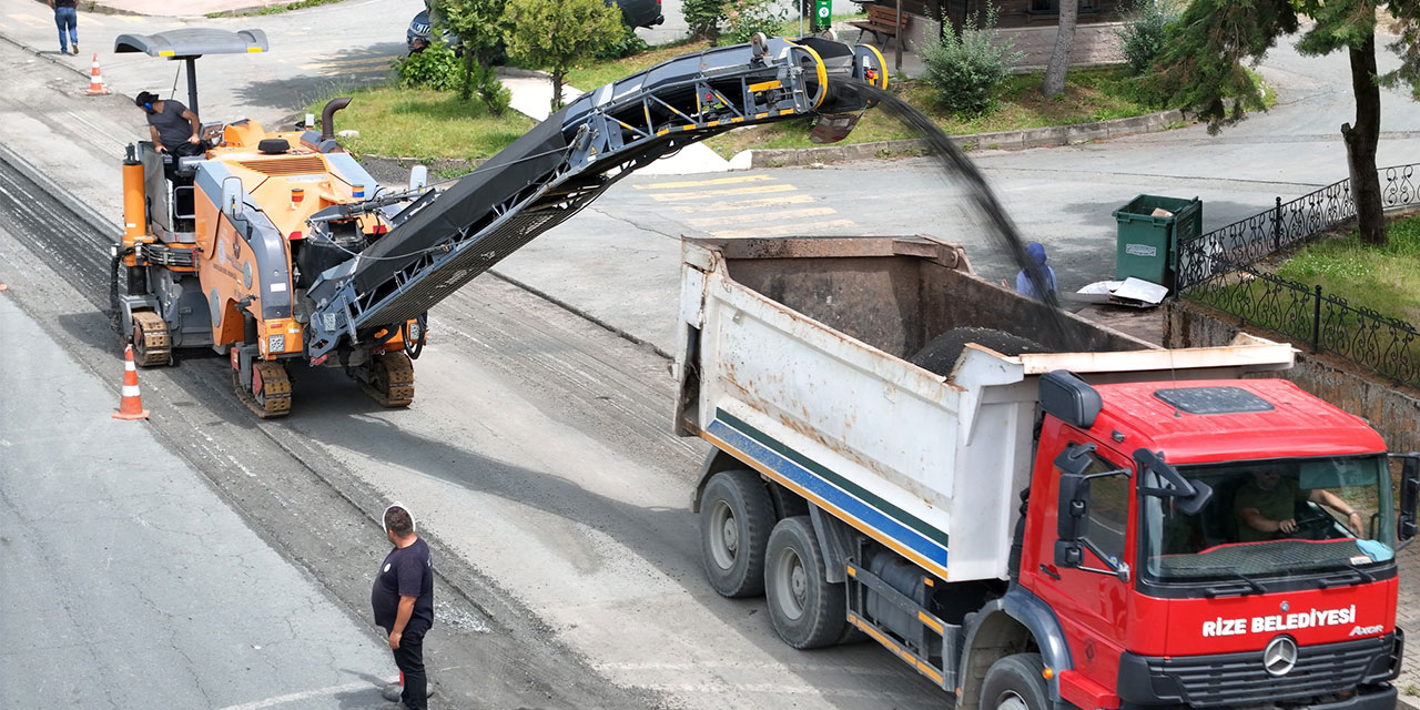 Rize'de Asfalt Yenileme Çalışmaları