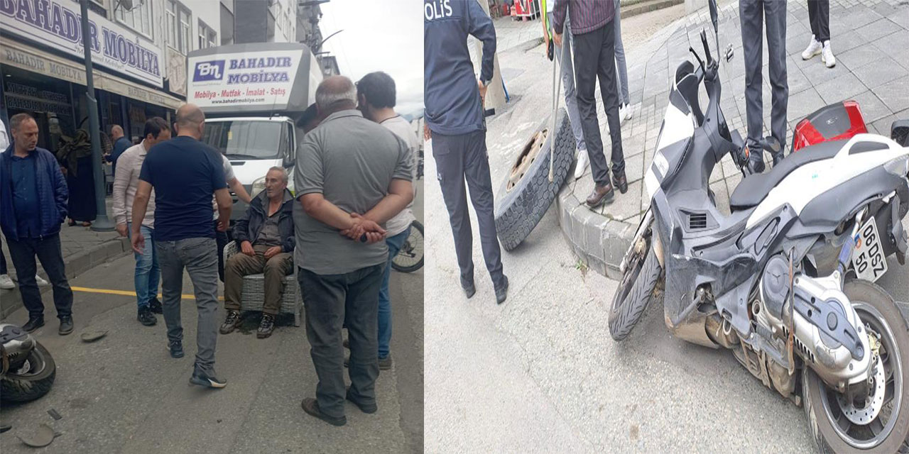 Tırdan fırlayan lastik az kalsın dehşet saçıyordu