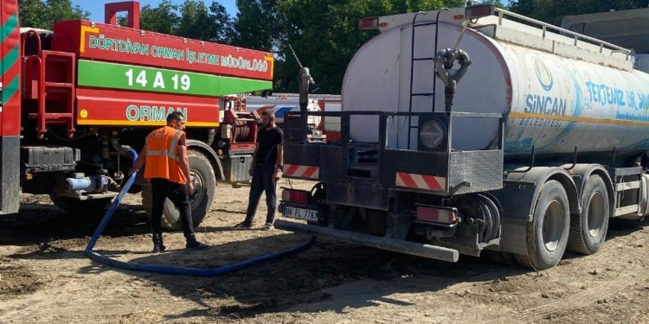 Sincan Belediyesi’nden Orman Yangınlarına Su Tankeri Ve Personel Desteği