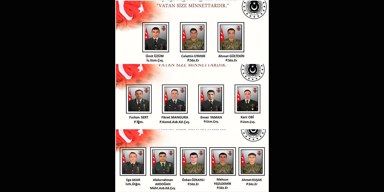 MSB'den şehit düşen 12 Mehmetçik hakkında açıklama