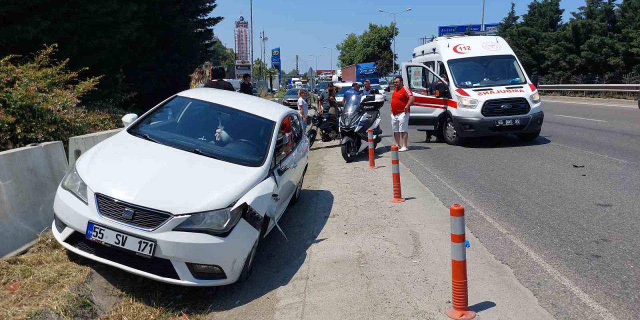 Motosiklet İle Otomobil Çarpıştı: 1 Yaralı