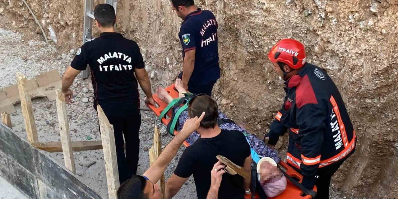Malatya’da Dengesini Kaybederek İnşaat Alanına Düşen Şahıs Kurtarıldı