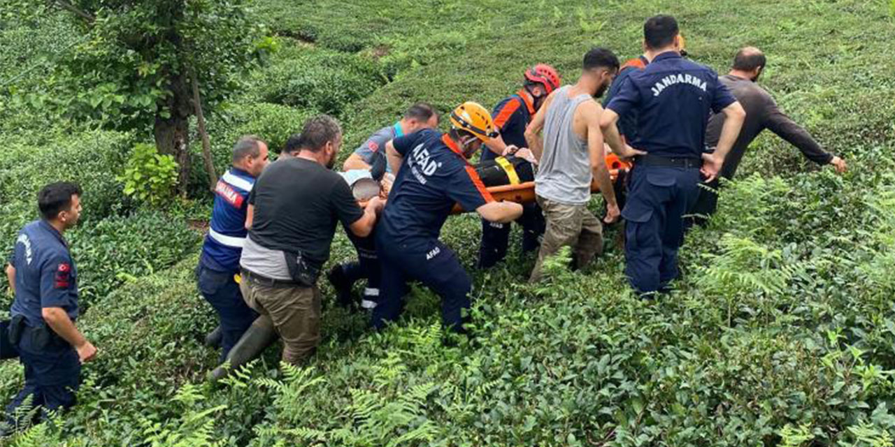 Rize'de üzerine ilkel teleferik düşen kadın yaralandı