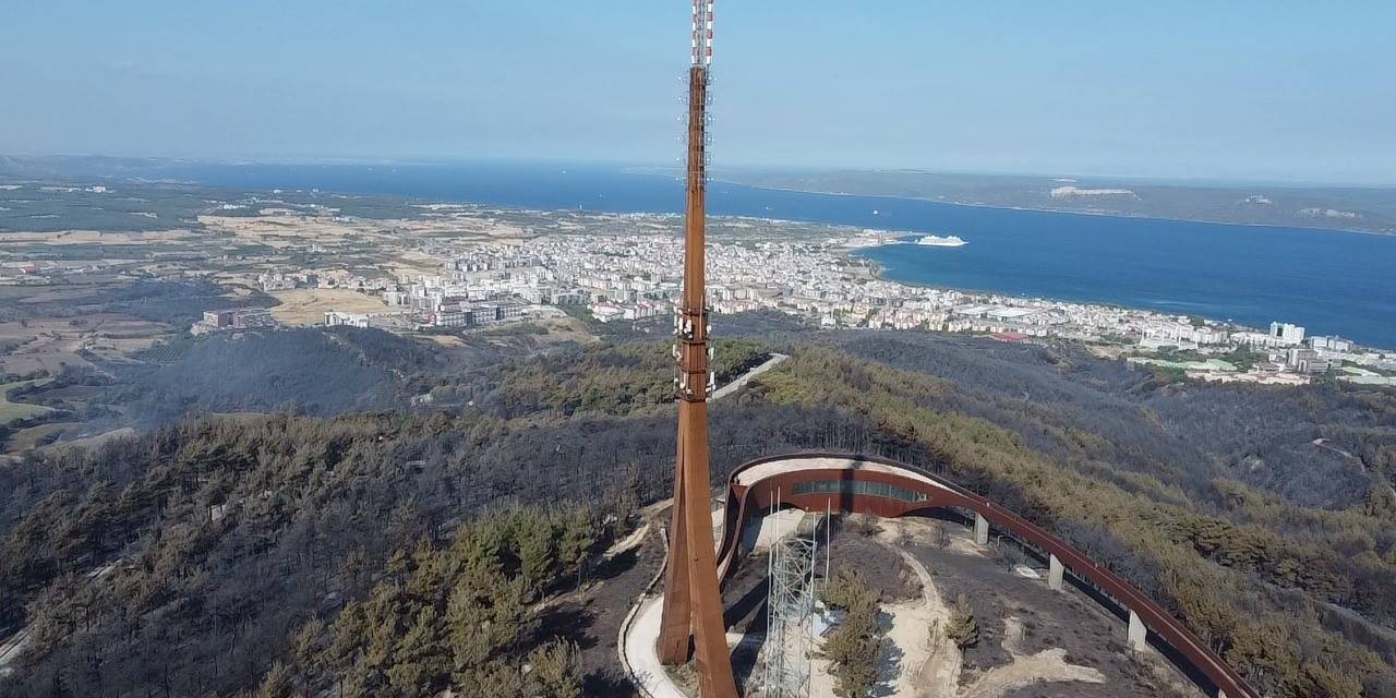 Çanakkale’de Yaşanan Orman Yangınında Yanan Yerler Dron İle Görüntülendi