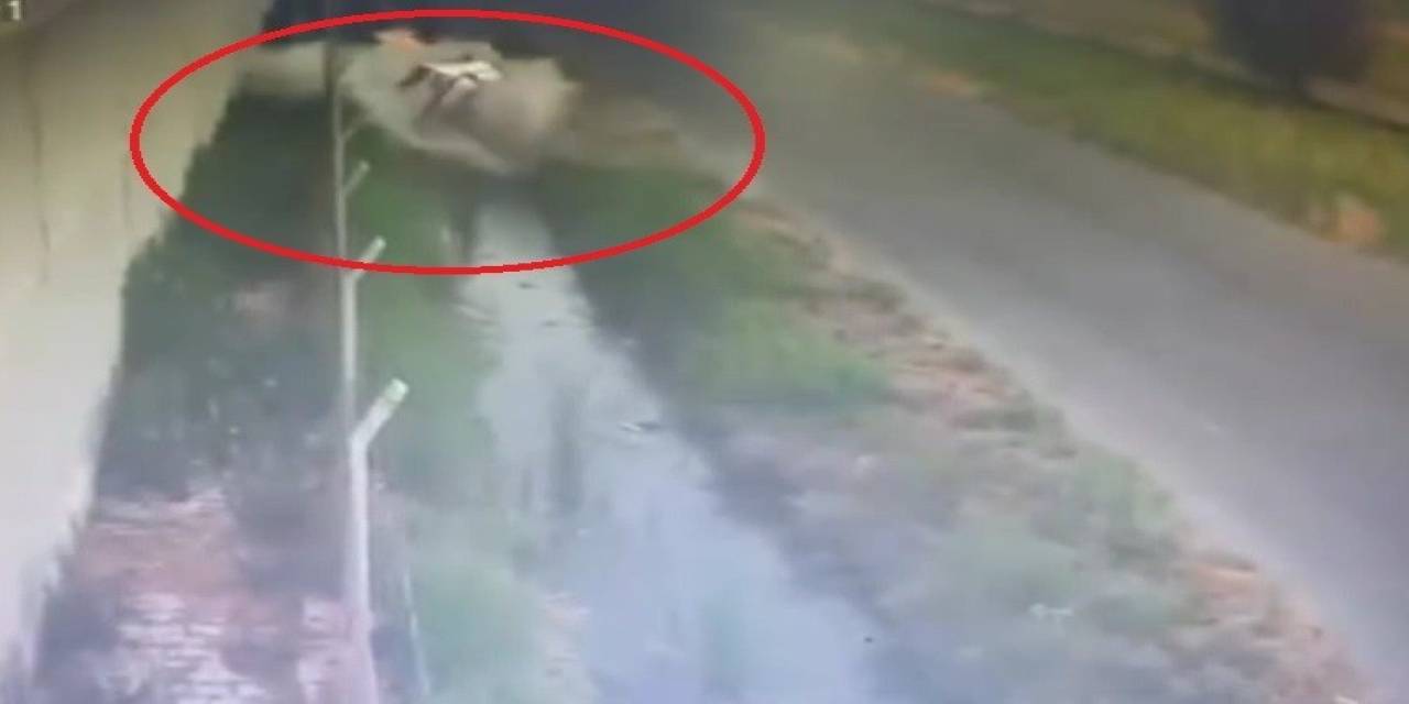 Otomobil Sulama Kanalına Uçtu