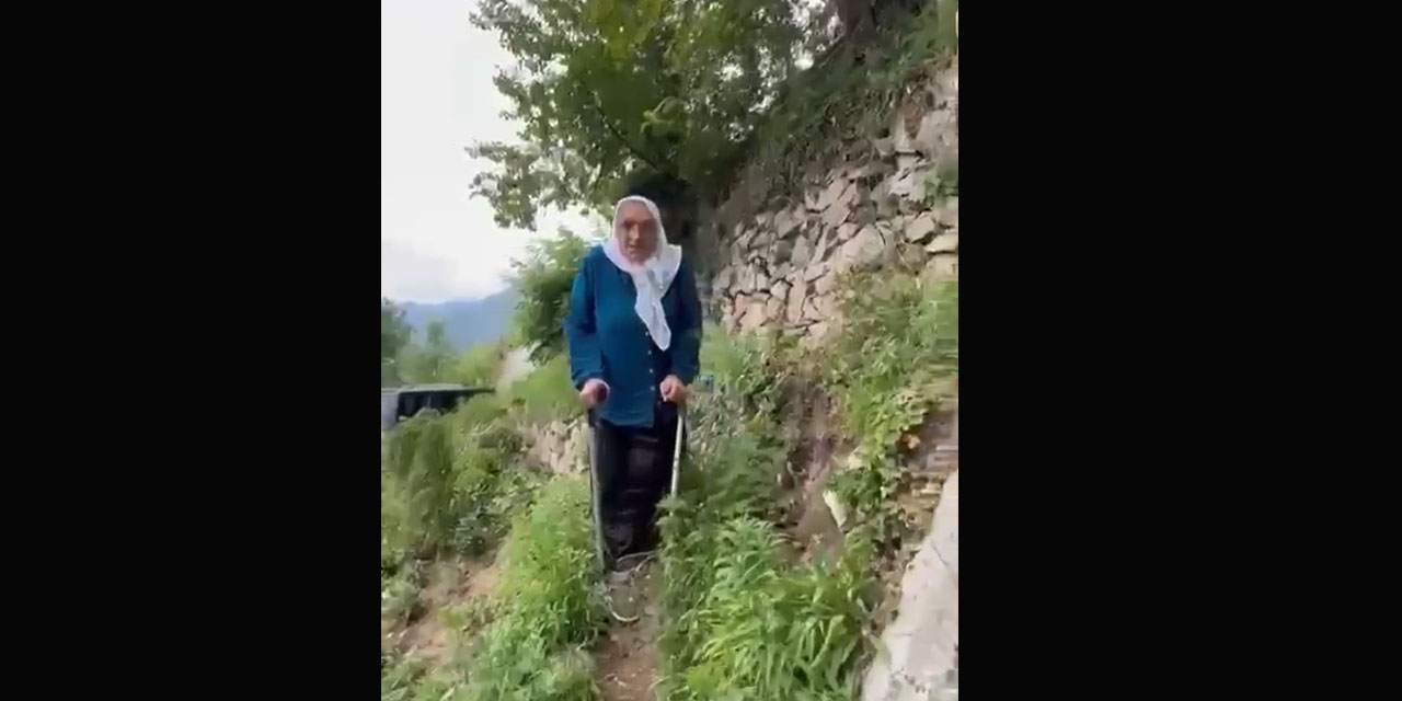 Rize'de Ayşe Teyze, 400 Metrelik Yol İçin Yardım Bekliyor