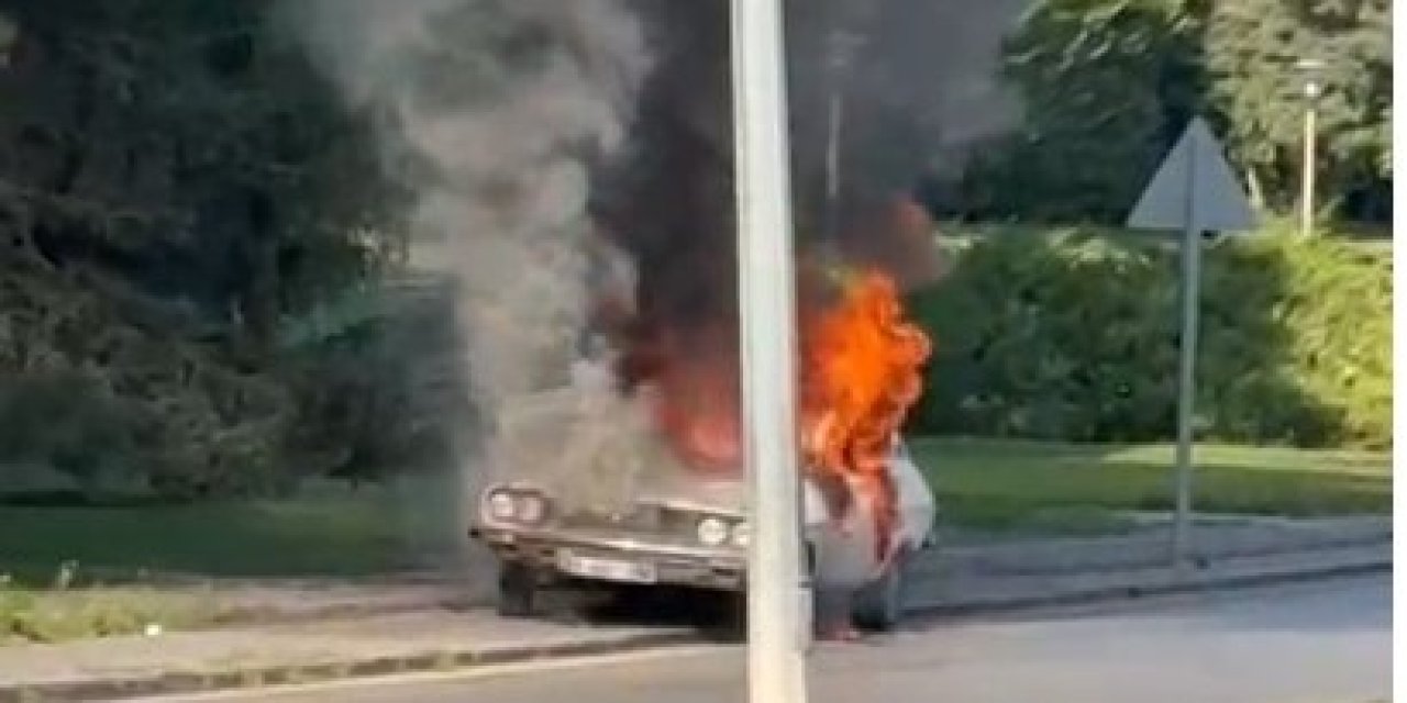 TBMM önünde otomobilini yaktı, gözaltına alındı