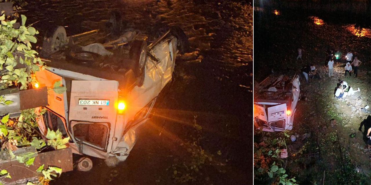 Trabzon'da minibüs dereye uçtu: 3 yaralı