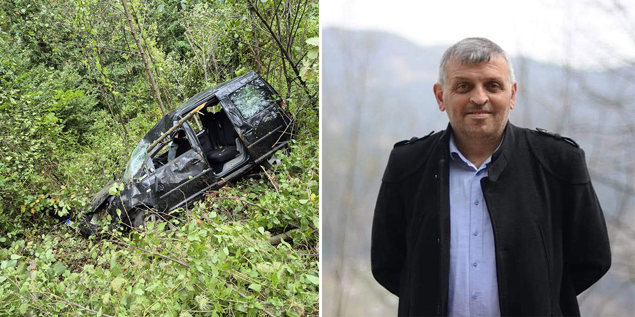 Hafif ticari araç şarampole yuvarlandı; 1 ölü 2 yaralı