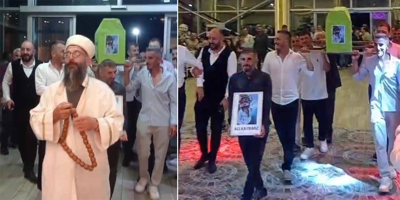 Rize'de düğün salonuna tabutla girdiler