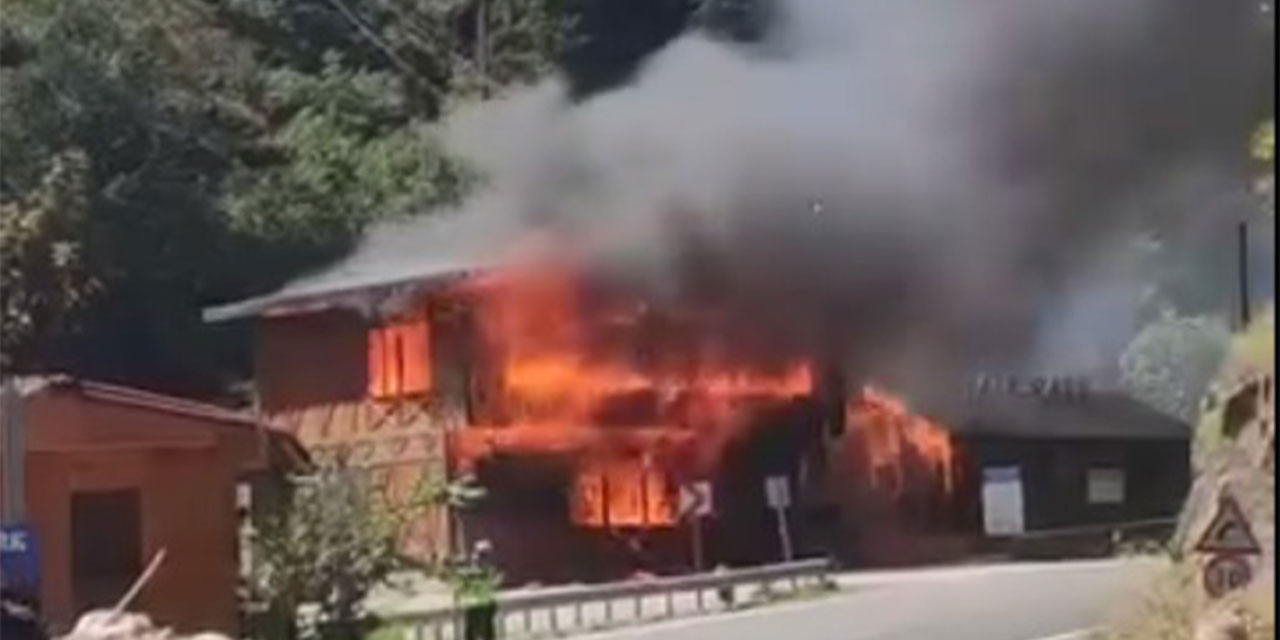 Giresun'da sosyal tesislerde yangın; restoran ile kafe yandı