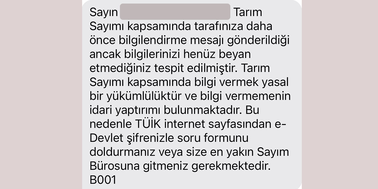 Genel Tarım Sayımı Yaptırmayana 61 Bin Lira Ceza!