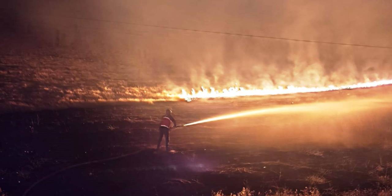 Çaldıran’da Anız Yangını