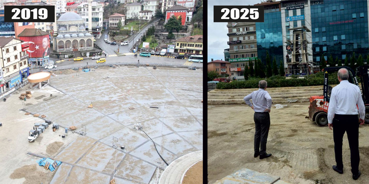 Belediye Başkanı Metin, Rize Meydanını 6 Yılda Yapılırken de Sökülürken de İnceledi