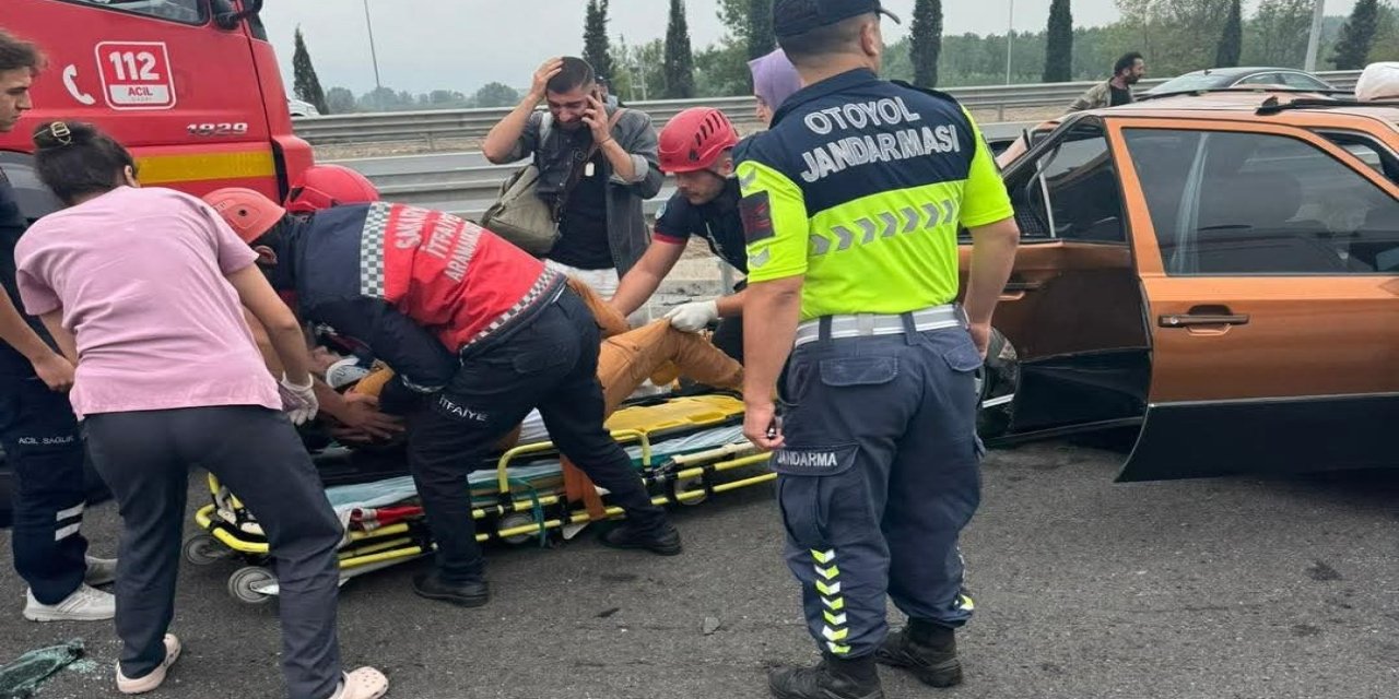 Kuzey Marmara Otoyolu’nda kaza, araç hurdaya döndü: 5 yaralı