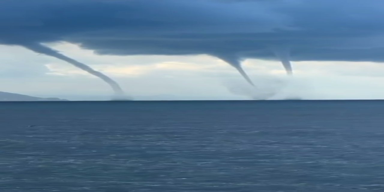 Giresun’da denizde 3 ayrı noktada hortum oluştu