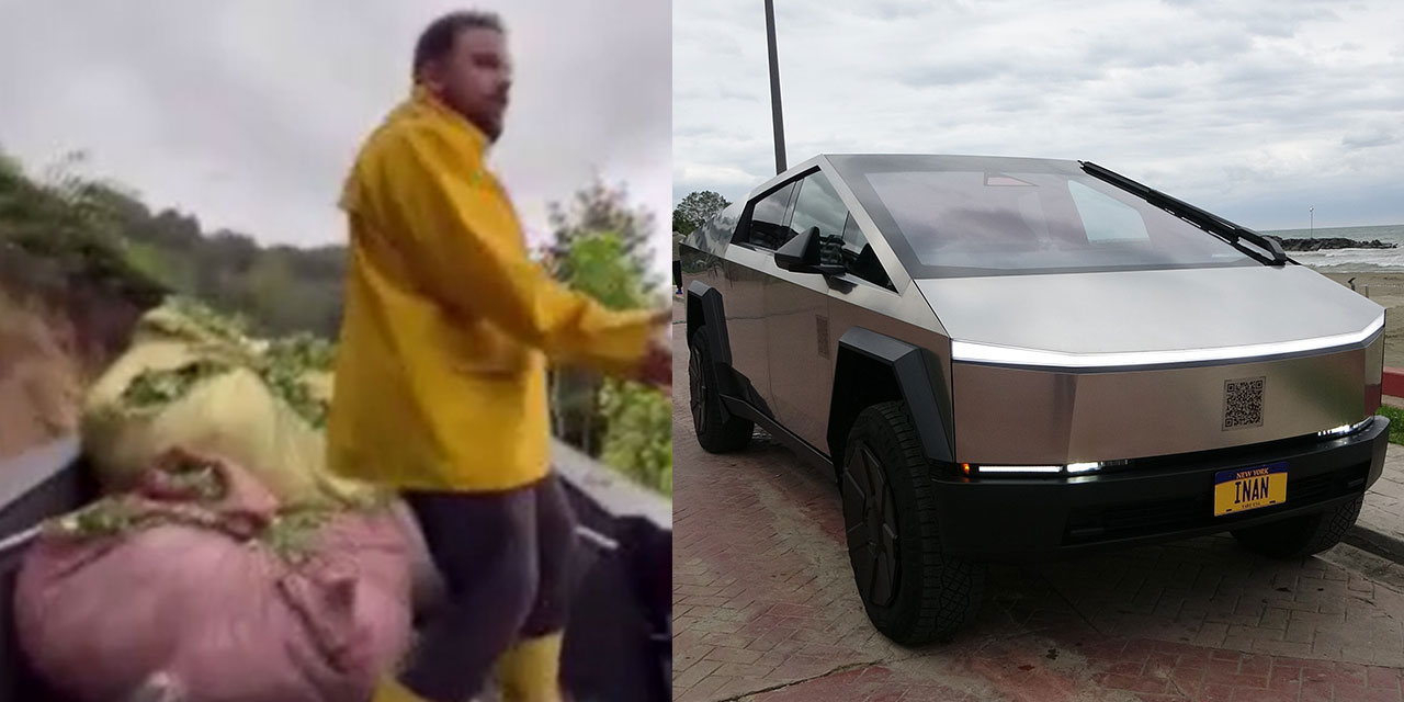 Cybertruck ile çay taşıdı, Karadeniz'de dağ tepe demeden gezdi