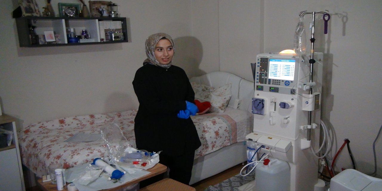Rize'de böbrek hastası genç evde hemodiyalizle hayata tutundu