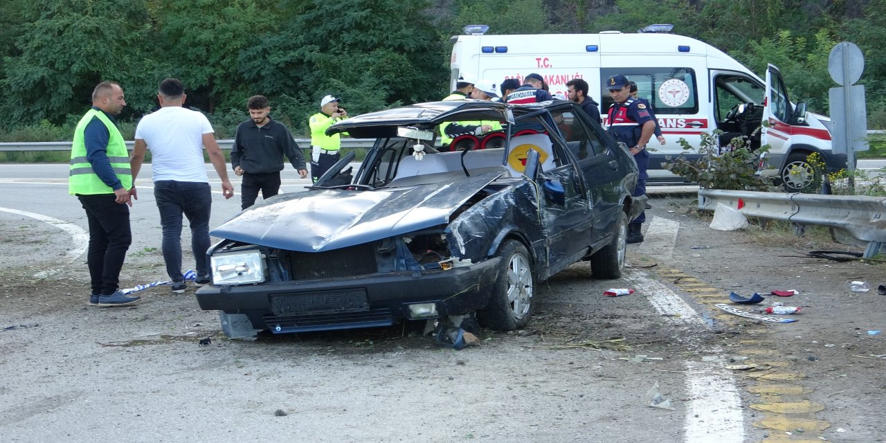 Giresun’da otomobil takla attı: 2 yaralı
