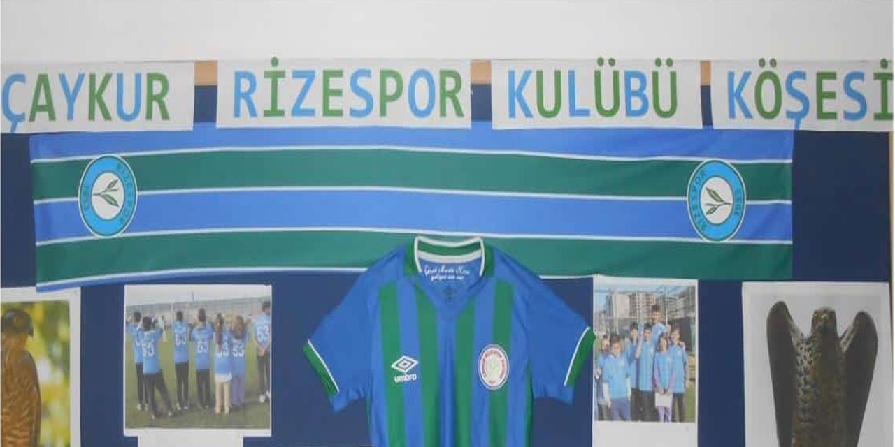 Çayeli Yamantürk Ortaokulu'nda Çaykur Rizespor Köşesi Kuruldu