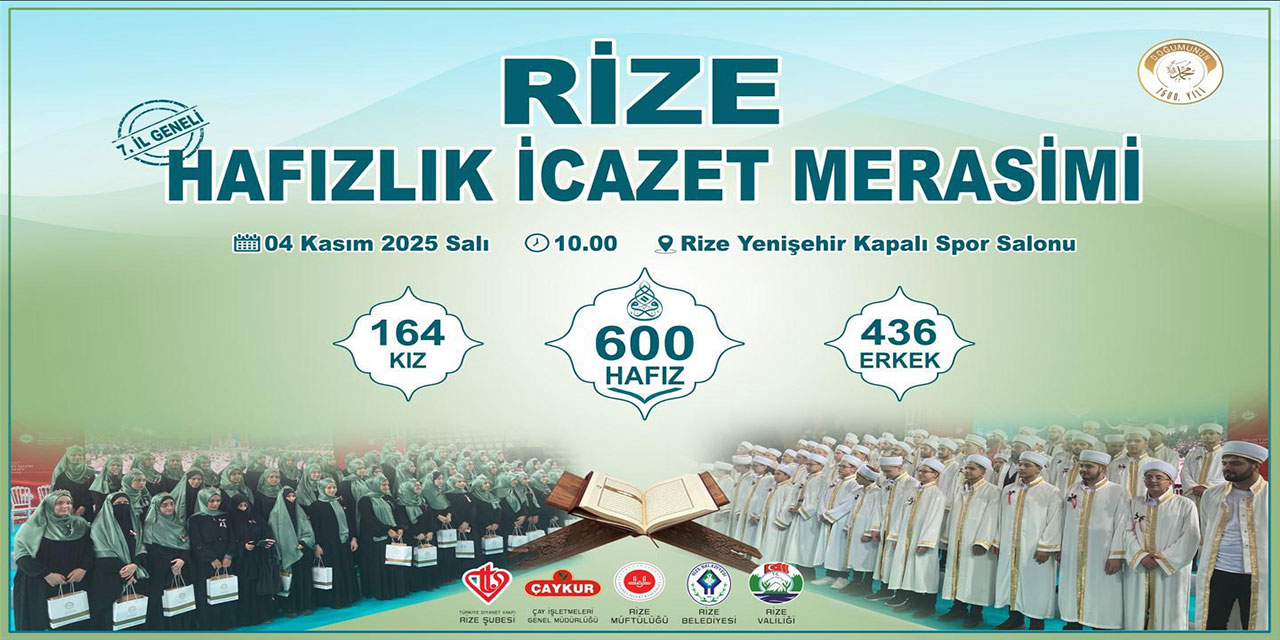 Rize’de Tarihi Gün: 600 Hafız İçin Yedinci Geleneksel Hafızlık İcazet Merasimi!