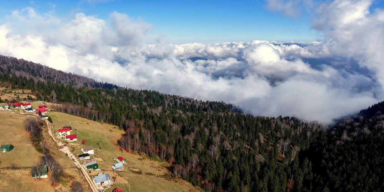 Karadeniz’de doğa şöleni; zirvelerde kar, eteklerde sonbahar