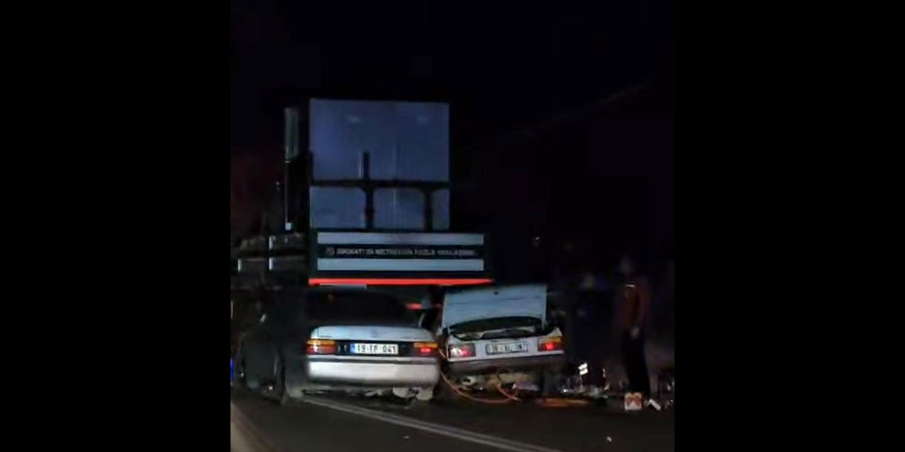 Çorum'da park halindeki vince, peş peşe iki otomobil çarptı: 1 ölü, 1 yaralı