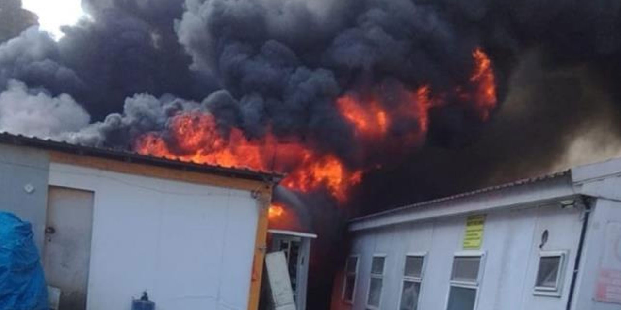 Rize’de şantiyede yangın çıktı