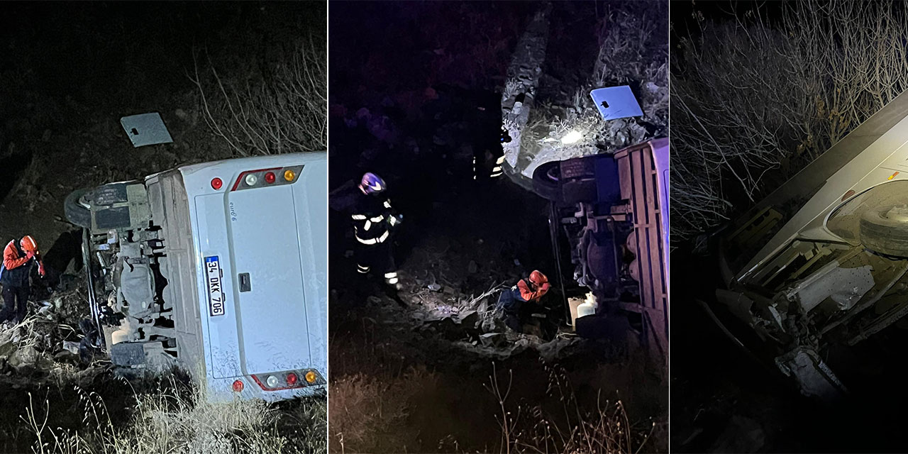 Siirt’te maden işçilerini taşıyan midibüs uçuruma yuvarlandı: 2’si ağır 15 yaralı