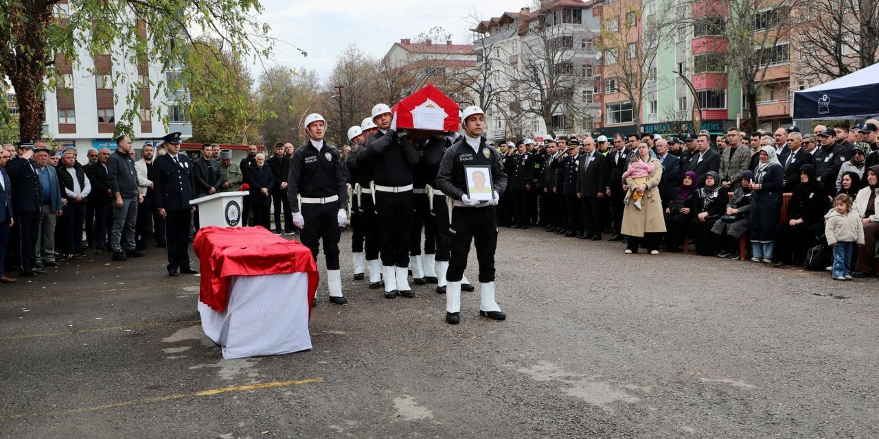 Ordu'da vefat eden polis memuru için tören düzenlendi