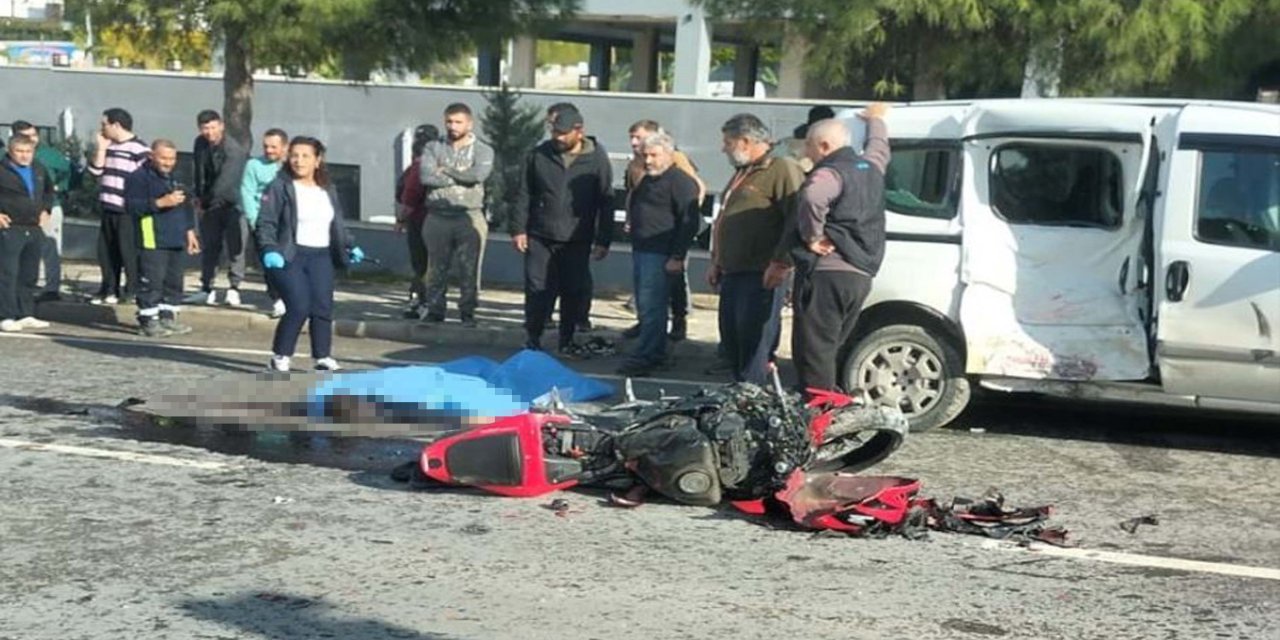 Hafif ticari araçla motosiklet çarpıştı: 1 ölü, 1 ağır yaralı